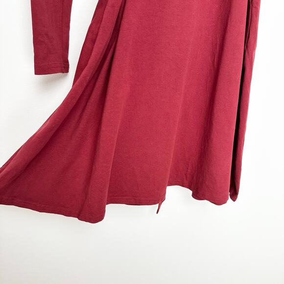 Pact Fit and Flare Skylar Ballet Tie Waist Dress Organic Cotton | Red | SZ XS - Picture 7 of 10